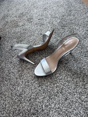 ALDO Metallic Silver Slingback Stiletto Heels
